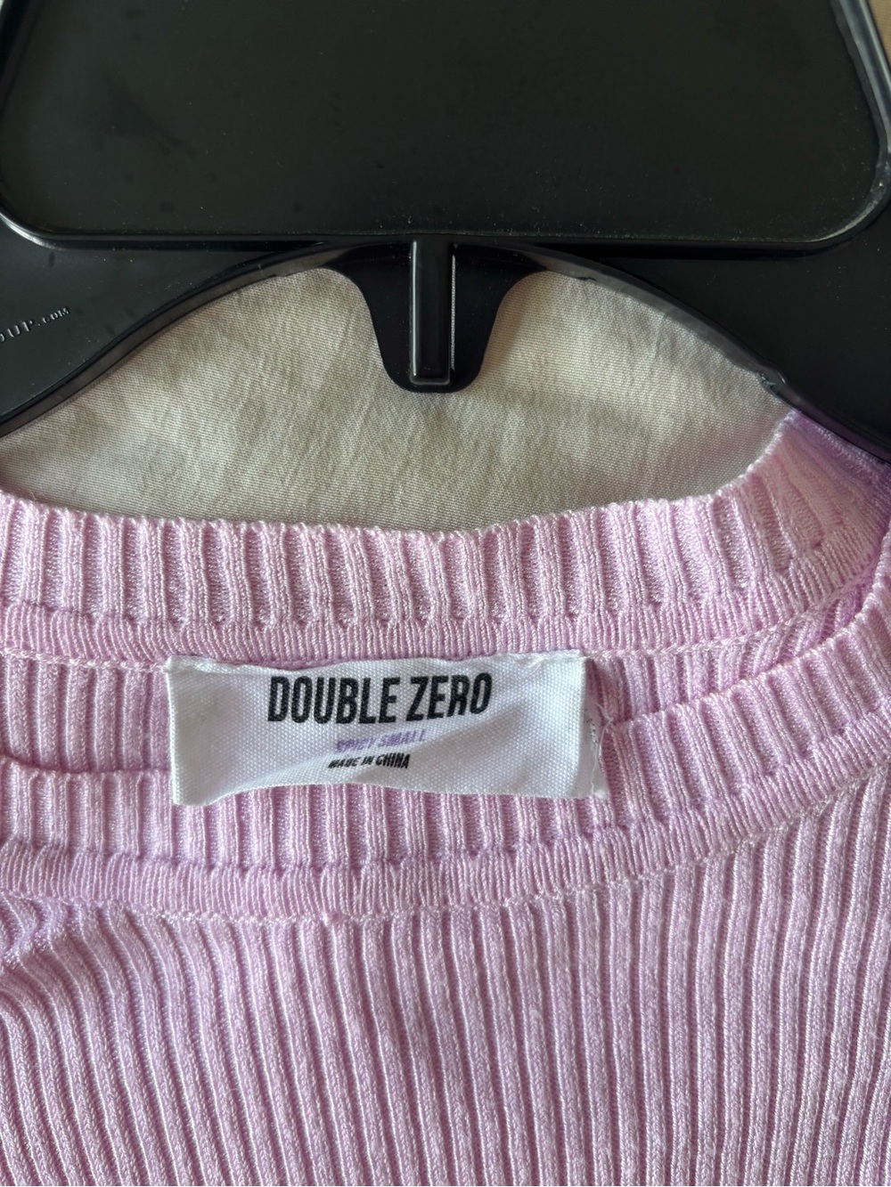Double Zero Light Pink Ribbed Puff Sleeve Top - Picture 3 of 3